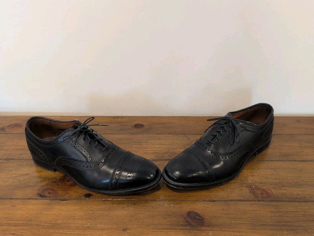 Allen Edmonds STRAND Men's Leather Cap-Toe Oxfords 9.5 E Black USA